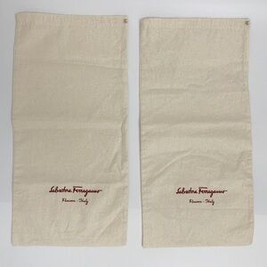 SALVATORE FERRAGAMO 2 cotton Italy made Dust Bags new